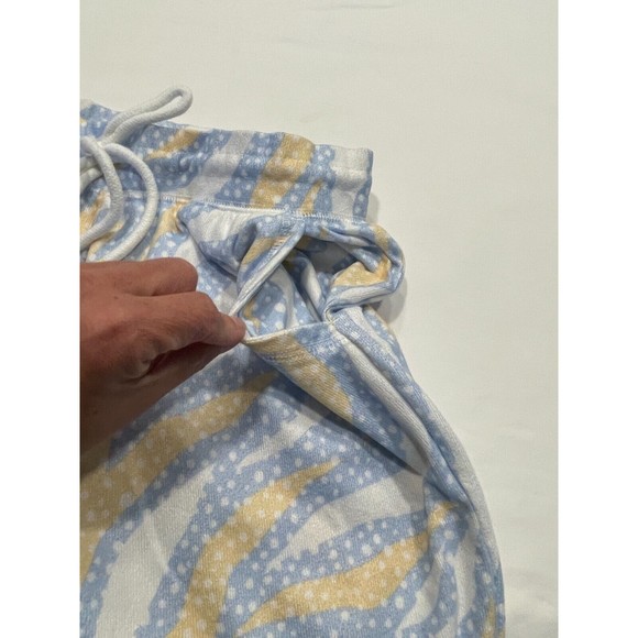 PJ Salvage Tiger Dots Pajama Pants Womens XS Ice Blue Yellow Drawstring Waist - Picture 13 of 13
